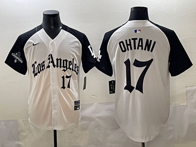 Men 2025 Los Angeles Dodgers #17 Ohtani White black Five generations Joint Name Nike MLB Jersey style 5268